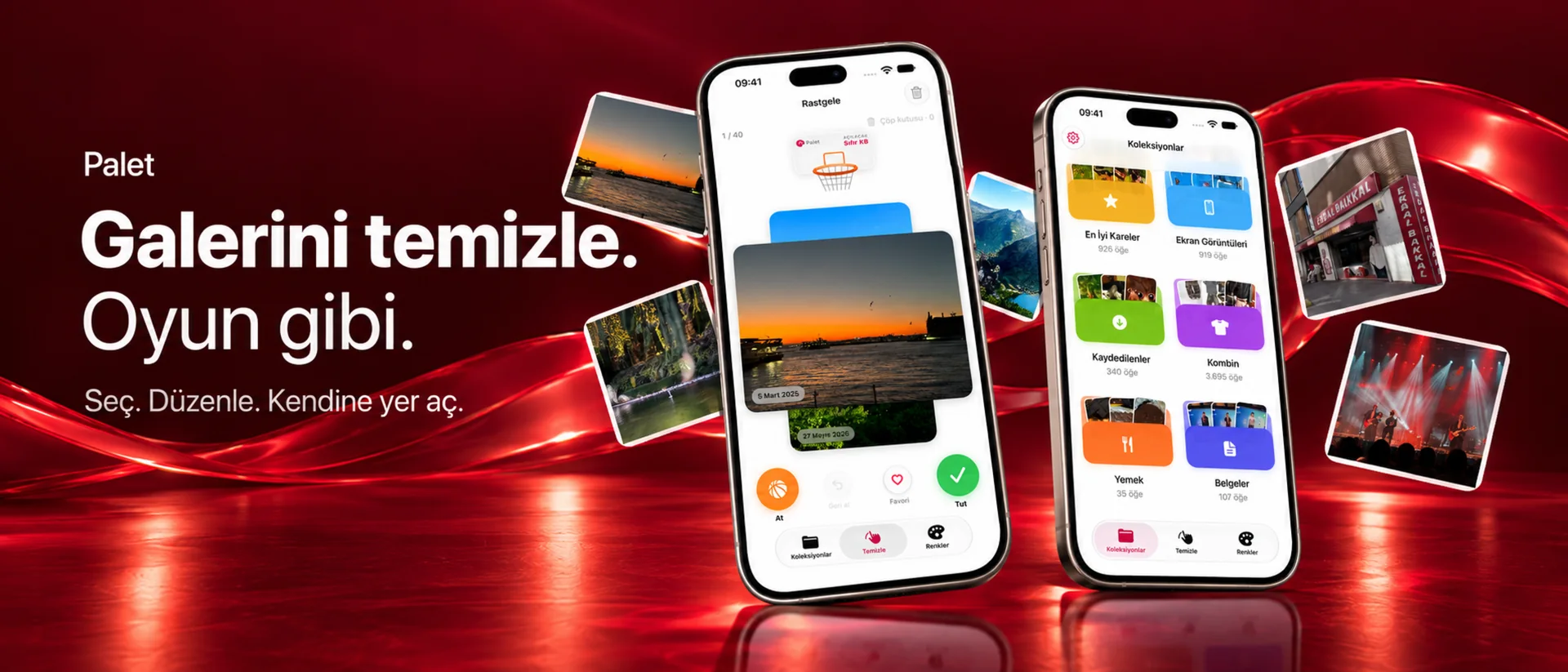 Palet — App Store tanıtım görseli: Galerini temizle. Oyun gibi.