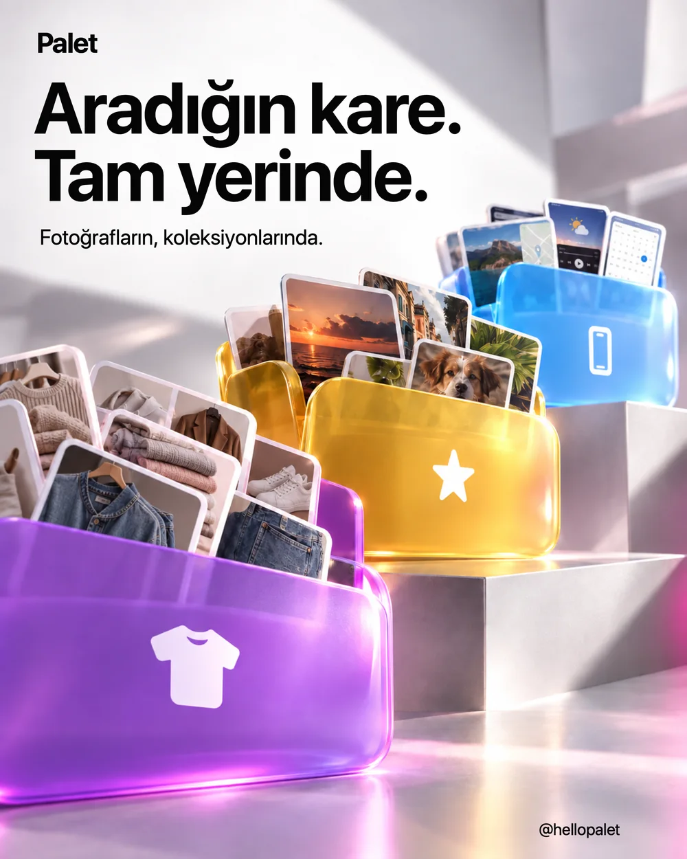 Aradığın kare. Tam yerinde. — Palet lansman postu, AI destekli görsel