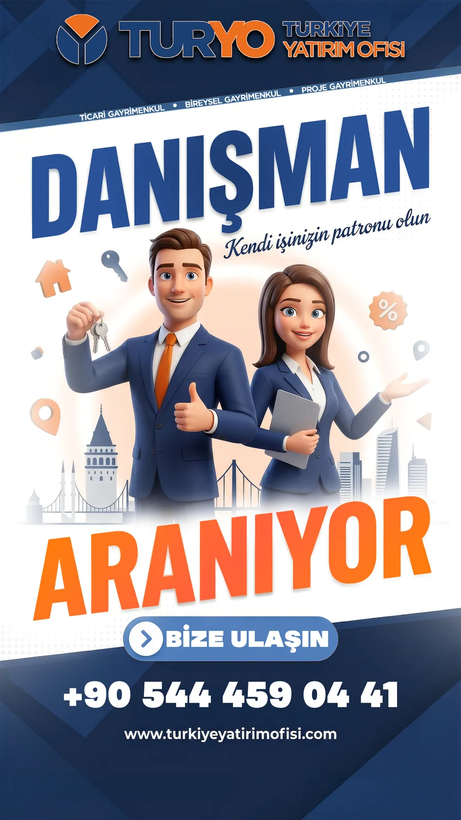 TURYO dikey afiş — danışman aranıyor