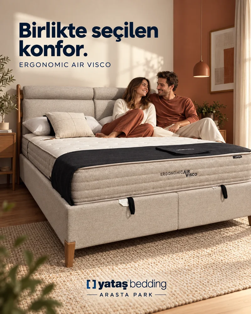 Birlikte seçilen konfor — Ergonomic Air Visco postu, AI destekli görsel