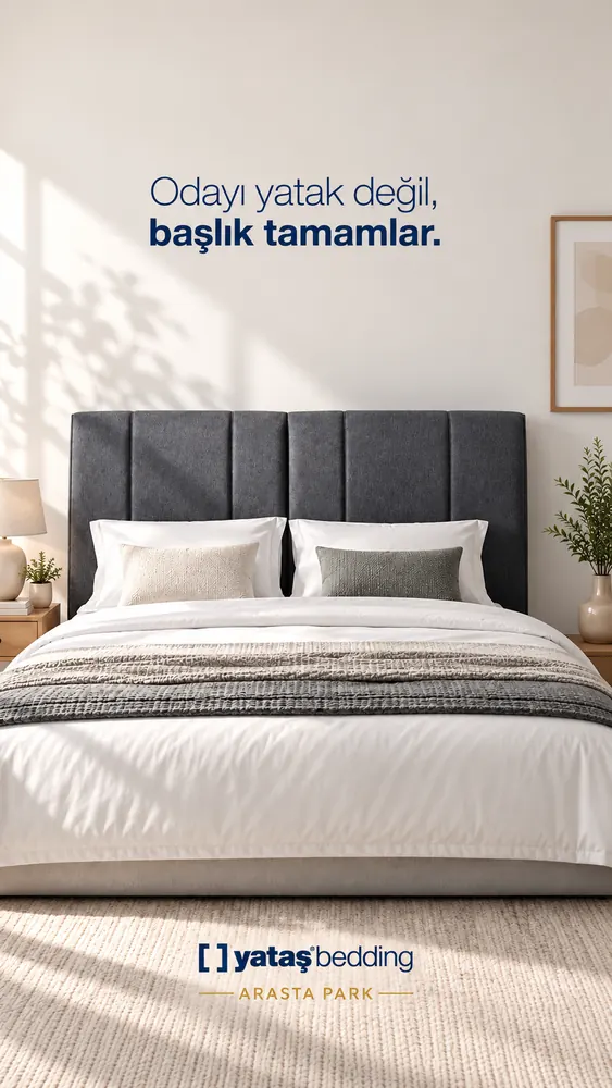 Odayı yatak değil, başlık tamamlar