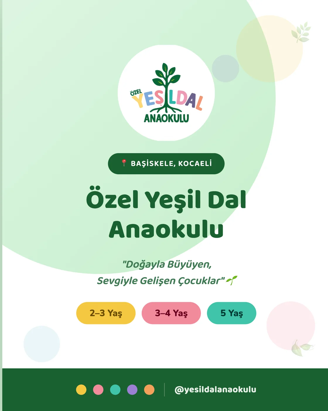 Yeşil Dal Anaokulu sosyal medya postu